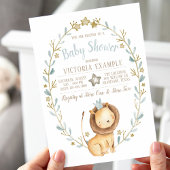 Lion Prince Baby Shower-uitnodigingen Kaart