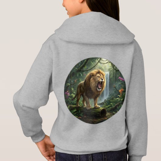 Lion Print Girls pullover hoodie  (Achterkant)