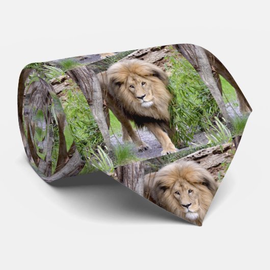 Lion Print Mannen Necktie Stropdas (Opgerold)