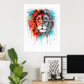 Lion Print Poster! (Thuiskantoor)