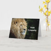 Lion Profile Wildlife Foto Sympathy Kaart (Gele Bloem)