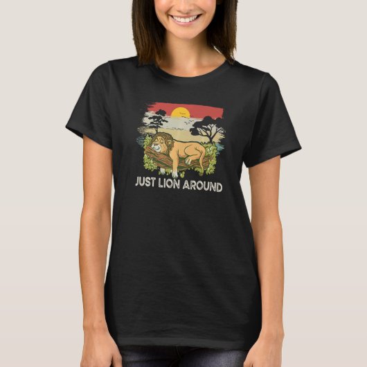 Lion Pun Tired Lion T-shirt (Voorkant)