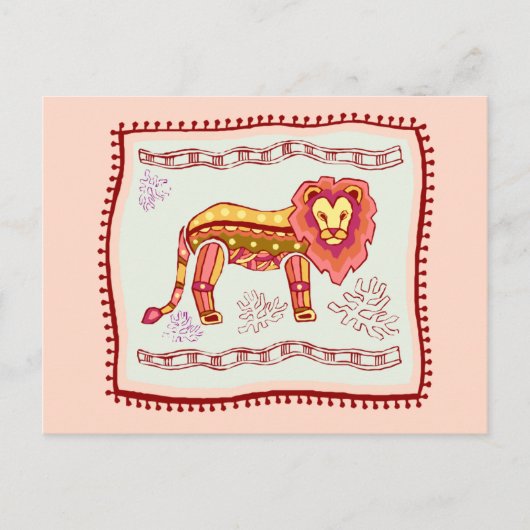 Lion Quilt Briefkaart (Voorkant)