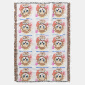 Lion quote cartoon drink bobba tea. deken (Voorkant Verticaal)