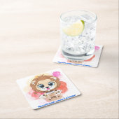 Lion quote cartoon drink bobba tea. kartonnen onderzetters (Insitu)