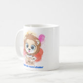 Lion Quote cartoon drink bobba thee Koffiemok (Voorkant links)
