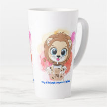 Lion Quote cartoon drink bobba thee