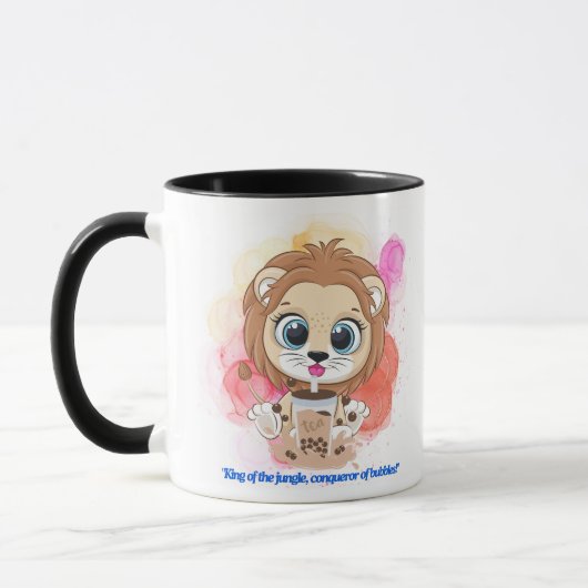 Lion Quote cartoon drink bobba thee Mok (Links)