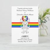 Lion Rainbow Gay Pride Uitnodiging voor het Huweli (Staand voorkant)