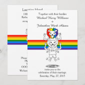 Lion Rainbow Gay Pride Uitnodiging voor het Huweli (Voorkant / Achterkant)