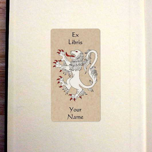 Lion Rampant Argent Bookplate Etiket