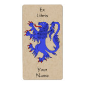 Lion Rampant Azure Bookplate Etiket (Voorkant)