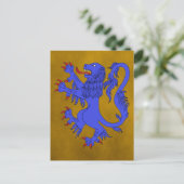 Lion Rampant Azure Briefkaart (Staand voorkant)