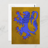Lion Rampant Azure Briefkaart (Voorkant / Achterkant)