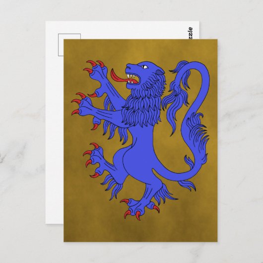 Lion Rampant Azure Briefkaart (Voorkant / Achterkant)