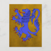Lion Rampant Azure Briefkaart (Voorkant)