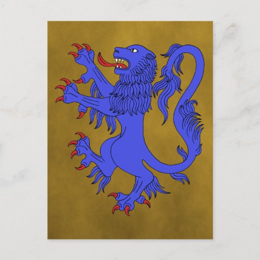 Lion Rampant Azure Briefkaart (Voorkant)