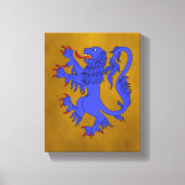 Lion Rampant Azure Canvas Afdruk (Voorkant)