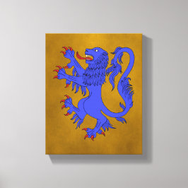 Lion Rampant Azure Canvas Afdruk