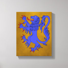 Lion Rampant Azure Canvas Afdruk