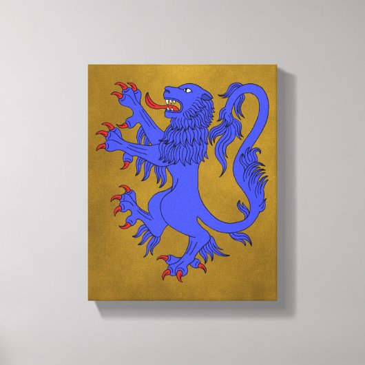 Lion Rampant Azure Canvas Afdruk (Voorkant)
