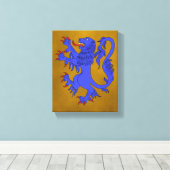 Lion Rampant Azure Canvas Afdruk (Insitu (Houten vloer))
