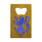 Lion Rampant Azure Creditkaart Flessenopener (Voorkant)