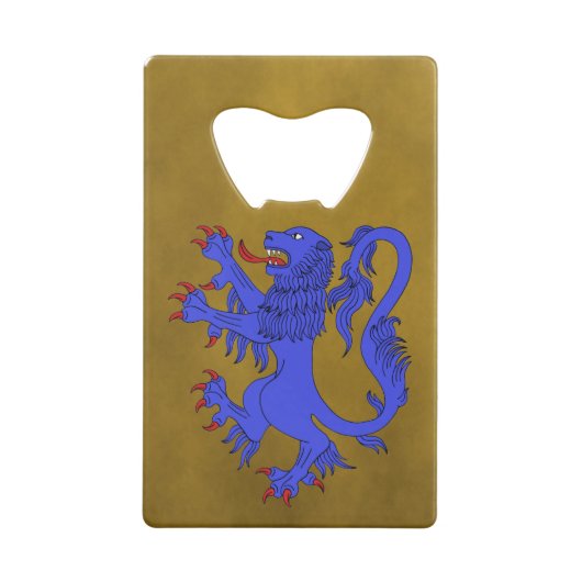 Lion Rampant Azure Creditkaart Flessenopener (Achterkant)