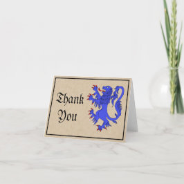 Lion Rampant Azure - Hartelijk dank Bedankkaart
