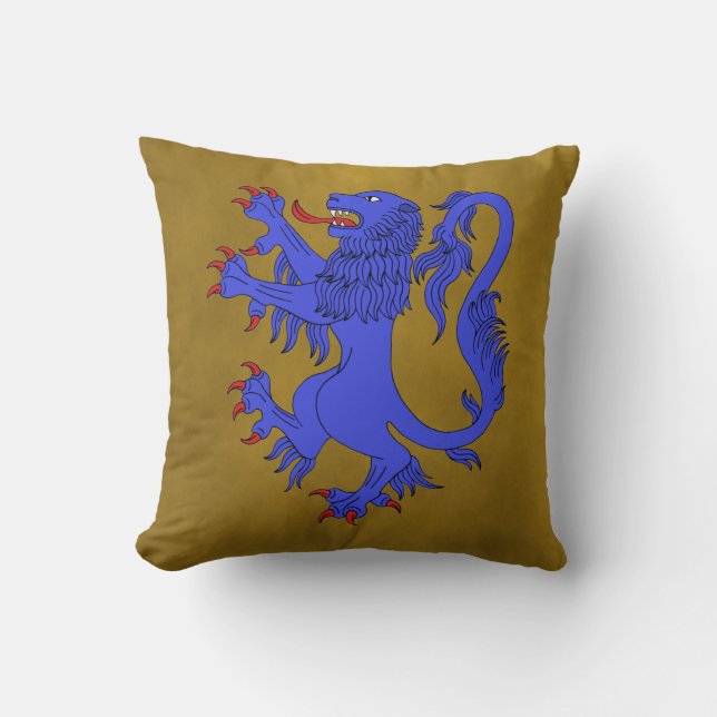 Lion Rampant Azure Kussen (Voorkant)