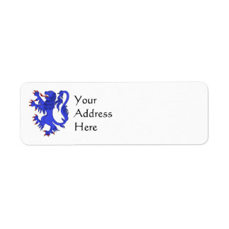 Lion Rampant Azure Label