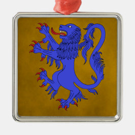 Lion Rampant Azure Metalen Ornament
