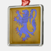 Lion Rampant Azure Metalen Ornament (Links)