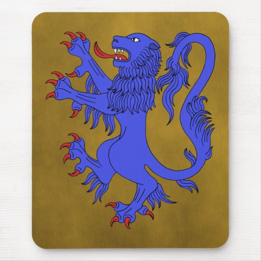 Lion Rampant Azure Muismat (Voorkant)