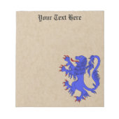 Lion Rampant Azure Notitieblok (Voorkant)