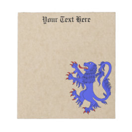 Lion Rampant Azure Notitieblok