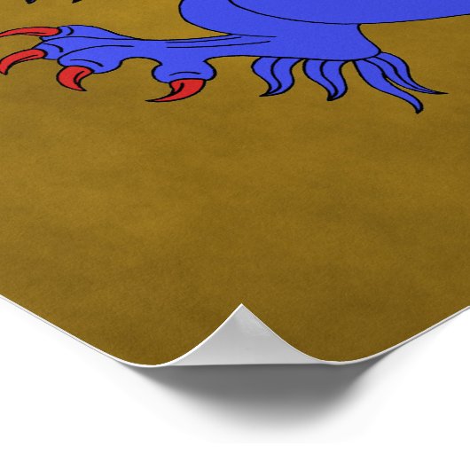 Lion Rampant Azure Poster (Hoek)