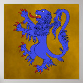 Lion Rampant Azure Poster (Voorkant)