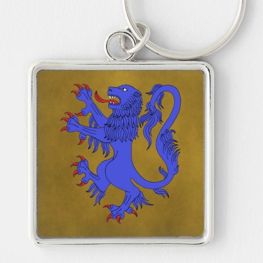 Lion Rampant Azure Sleutelhanger (Voorkant)