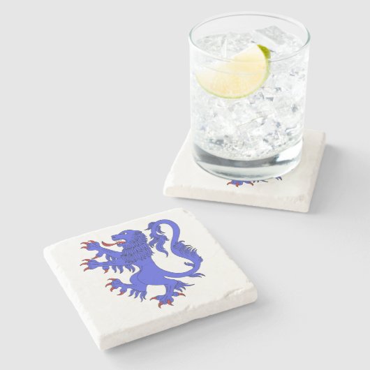 Lion Rampant Azure Stenen Onderzetter (Zijkant)
