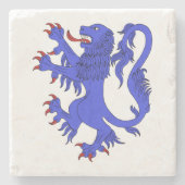 Lion Rampant Azure Stenen Onderzetter (Voorkant)