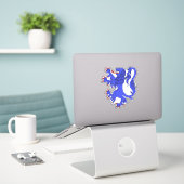 Lion Rampant Azure Sticker (Laptop op bureau)