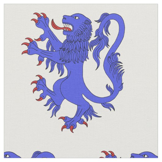 Lion Rampant Azure Stof (Close Up)