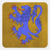 Lion Rampant Azure Vierkante Sticker (Voorkant)
