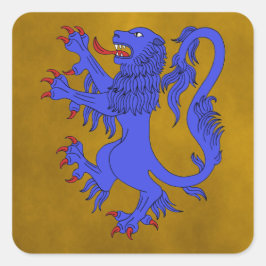 Lion Rampant Azure Vierkante Sticker