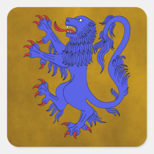 Lion Rampant Azure Vierkante Sticker