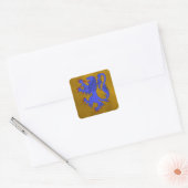 Lion Rampant Azure Vierkante Sticker (Envelop)