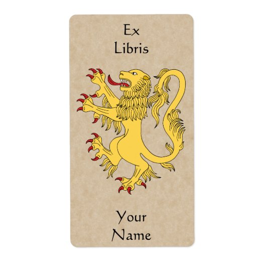 Lion Rampant Bookplaat Etiket (Voorkant)
