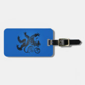 Lion Rampant Design, Intrict Blue en Black Bagagelabel (Voorkant horizontaal)