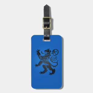 Lion Rampant Design, Intrict Blue en Black Bagagelabel